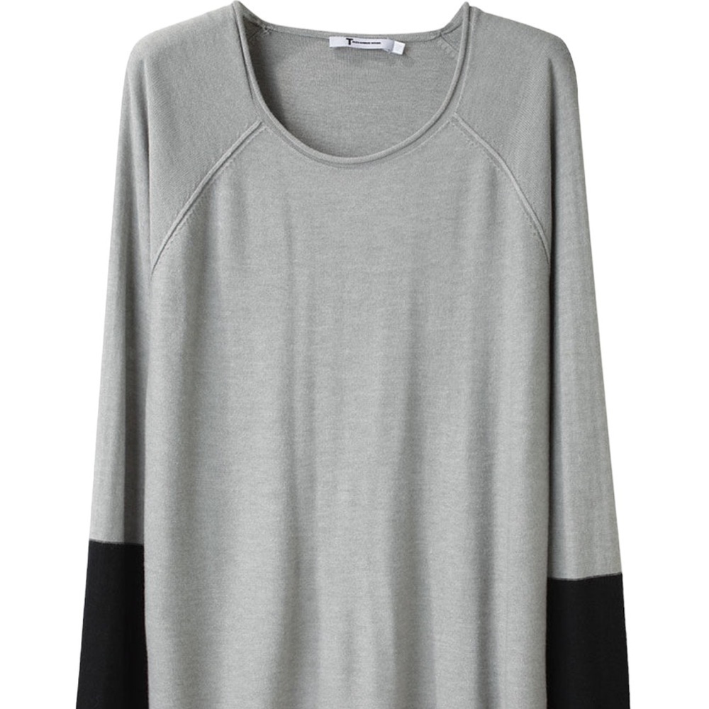 T By Alexander Wang Color Block Gray Wool/Silk Bl… - image 2